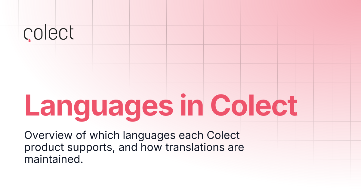 Languages in Colect | Docs